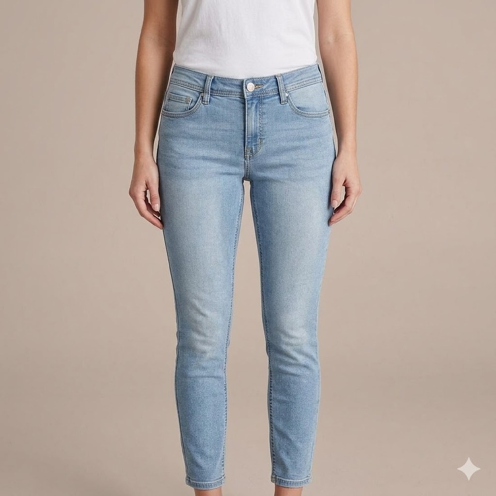 Angels Forever Young Everluxe Skinny‎ Jeans Classic Convertible Light Wash 4/27